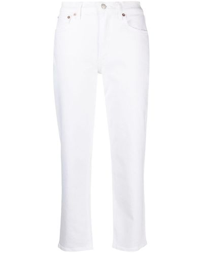 Agolde Halbhohe Cropped-Jeans - Weiß