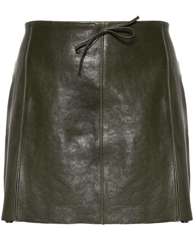Paloma Wool Leather Mini Skirt - Green