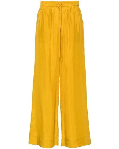 P.A.R.O.S.H. Elastic Wide Leg Trousers - Yellow