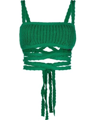 Alanui Palm Springs Knitted Top - Green