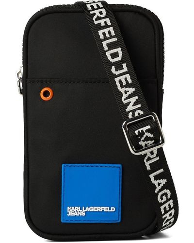 Karl Lagerfeld Logo-appliqué Phone Pouch - Black