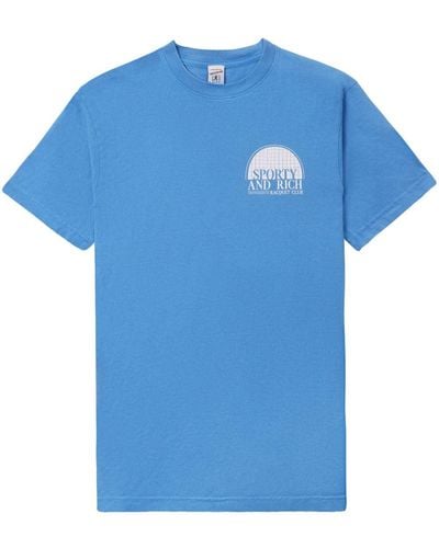 Sporty & Rich T-shirt Met Print - Blauw