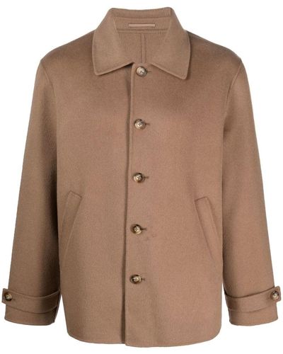 Filippa K Long-sleeve Button-up Wool Jacket - Brown