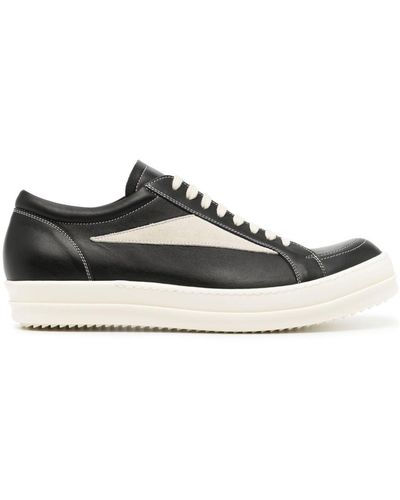 Rick Owens Leather Lace-up Sneakers - Black