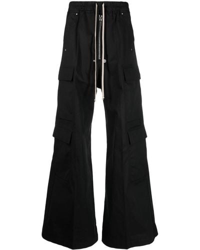 Rick Owens Pantalones anchos con cordones - Negro