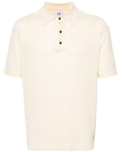 C.P. Company Fine-knit Short-sleeve Polo Shirt - Natural