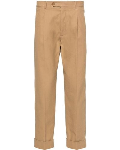 Gucci GG Tapered Cotton Trousers - Natural