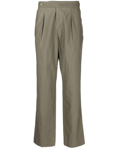 MAN ON THE BOON. Pleated Straight-leg Trousers - Grey