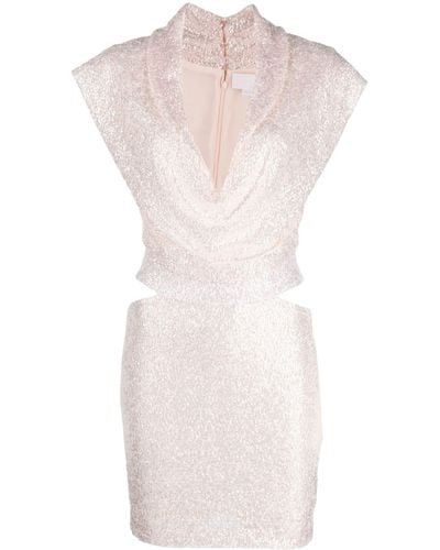 Genny Gathered-detail Sequin-embellished Dress - Pink