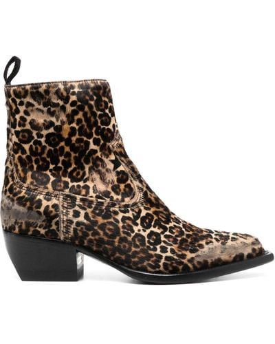 Golden Goose Leopard-print 50mm Distressed Boots - Brown