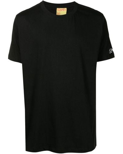 Amir Slama Short-sleeved Logo-print T-shirt - Black