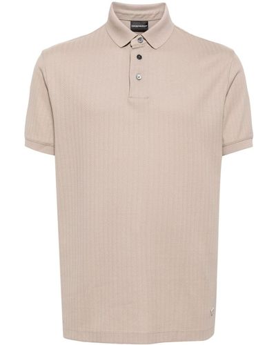 Emporio Armani Short-sleeve Cotton Polo Shirt - Natural