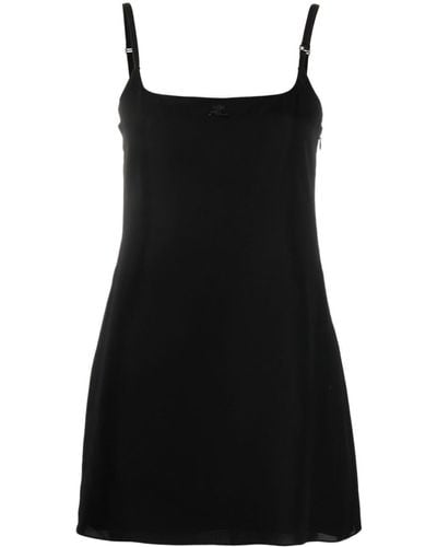 Courreges ロゴ スリップドレス - ブラック