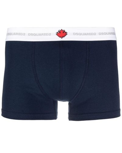 DSquared² Contrasting Logo-waistband Boxers - Blue