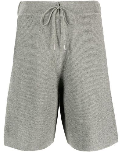 Le Tricot Perugia Drawstring-waist Cotton Shorts - Grey