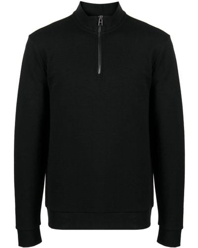 BOSS Sweatshirt mit Reißverschluss - Schwarz