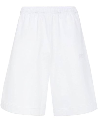 Vetements Logo-embroidered Track Shorts - White