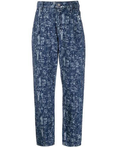 Karl Lagerfeld Jeans affusolati con stampa - Blu