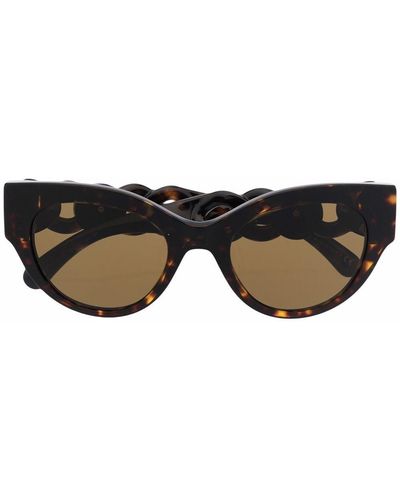 Versace Eyewear Gafas de sol con cadena - Marrón