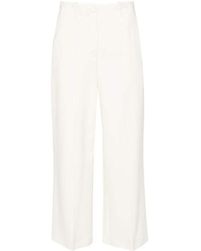 Erika Cavallini Semi Couture Cropped-Hose mit geradem Bein - Weiß