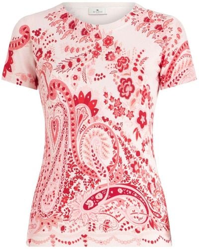 Etro Paisley-print Short-sleeve Top - Pink