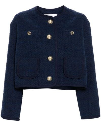 Ba&sh Brittany Tweed Jacket - Blue