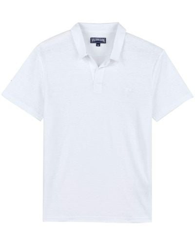 Vilebrequin Pyramid Poloshirt aus Leinen - Weiß