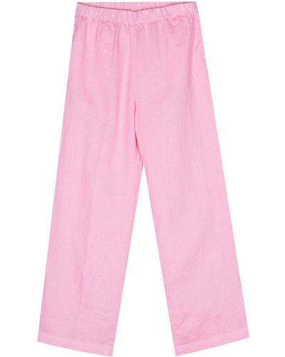 Aspesi Cropped Linen Trousers - Pink