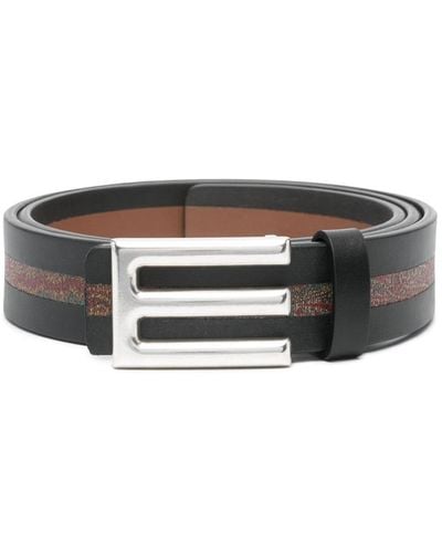 Etro Ceinture en cuir à design réversible - Noir