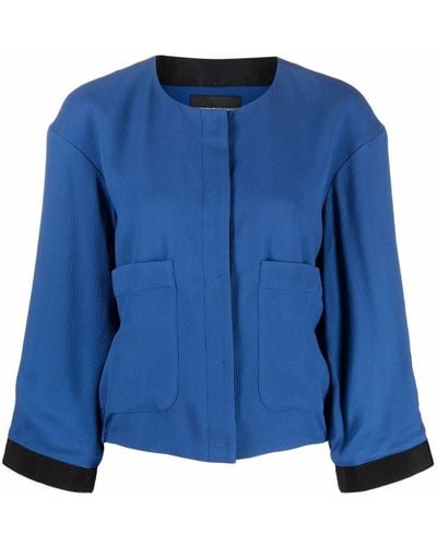 Emporio Armani Funnel-neck Jacket - Blue