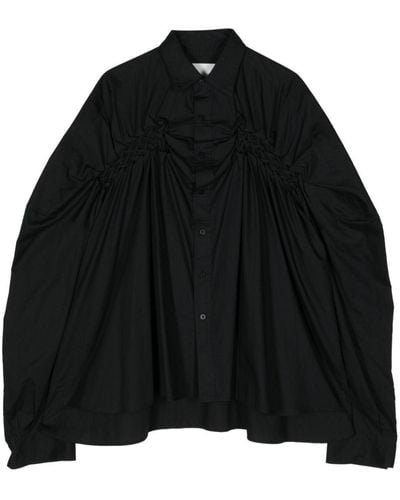 Yoshio Kubo Chemise à détails de plis - Noir