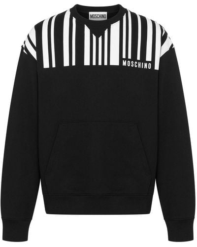 Moschino Sweatshirt mit Barcode-Print - Schwarz