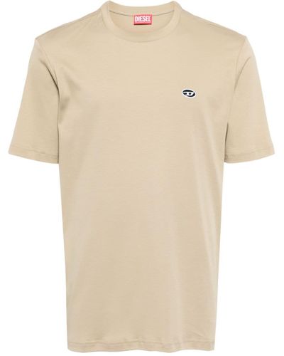 DIESEL T-shirt en coton Just à patch logo - Neutre