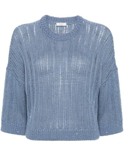 Peserico スパンコールセーター - ブルー
