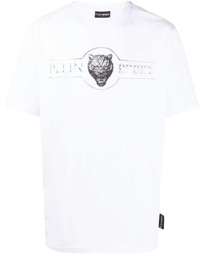 Philipp Plein Camiseta con logo estampado - Blanco
