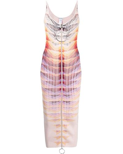 Rabanne Kleid mit grafischem Print - Pink