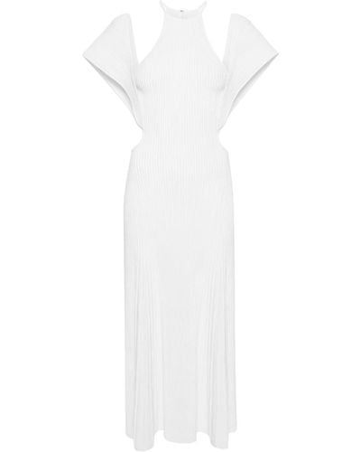 Chloé Vestido de canalé con aberturas - Blanco