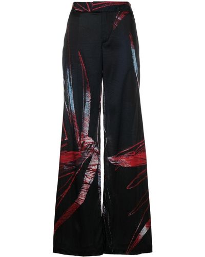Louisa Ballou Abstract-pattern Wide-leg Trousers - Black