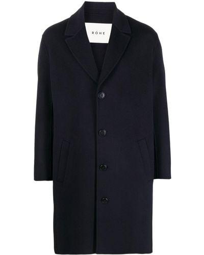 Rohe Manteau en laine à simple boutonnage - Noir