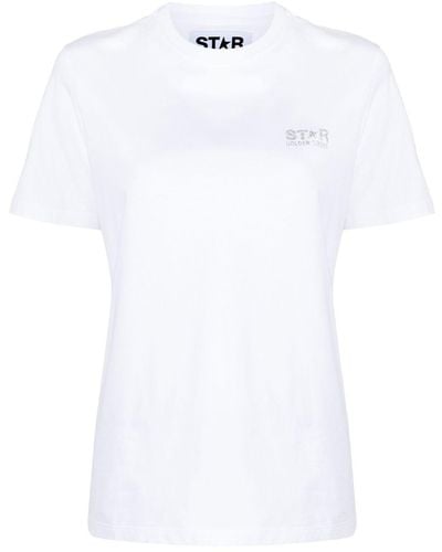 Golden Goose T-shirt en coton à logo imprimé - Blanc