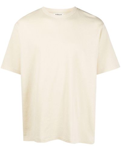 AURALEE Camiseta con cuello redondo - Blanco
