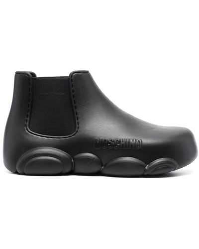 Moschino Gummy 40mm Logo-embossed Ankle Boots - Black