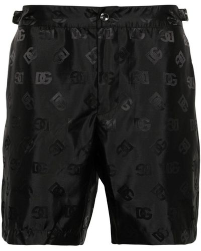 Dolce & Gabbana Logo-print Swim Shorts - Black