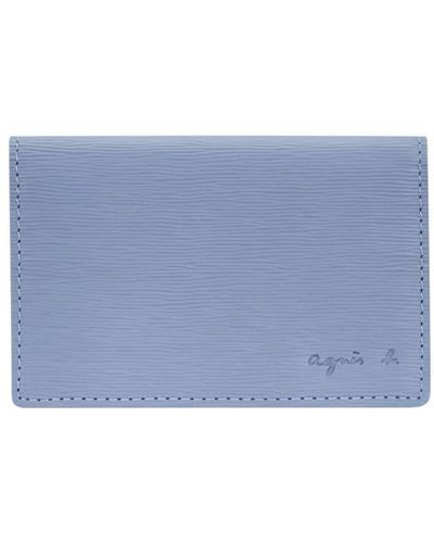 agnès b. Logo-debossed Leather Wallet - Blue
