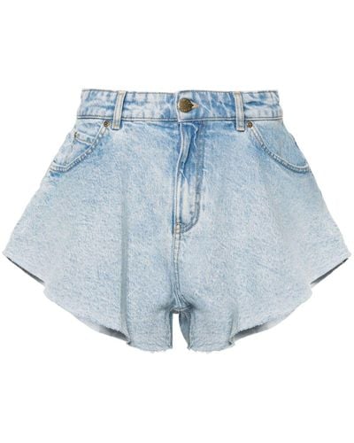 Pinko Ausgefranste Jeans-Shorts - Blau