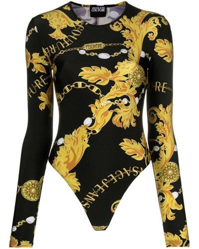 Versace Jeans Couture Body con estampado barroco - Negro