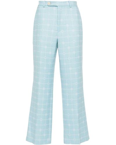 Casablancabrand Pantalones rectos con logo - Azul