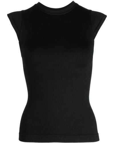 Prism Camiseta Rouse de canalé - Negro