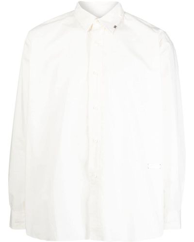 C2H4 Raw-cut Hem Shirt - White