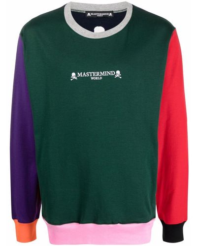 MASTERMIND WORLD カラーブロック ロゴ スウェットシャツ - グリーン